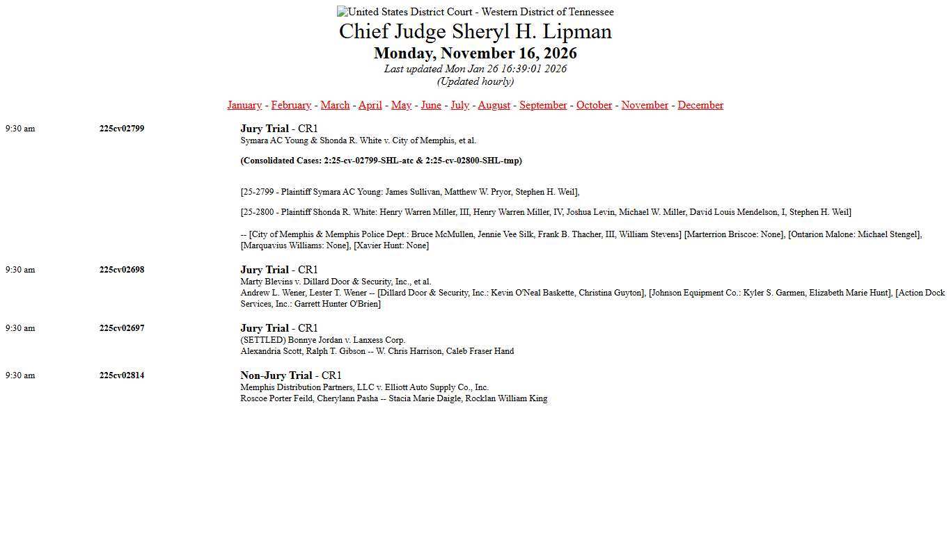 Calendar Report November 16, 2026